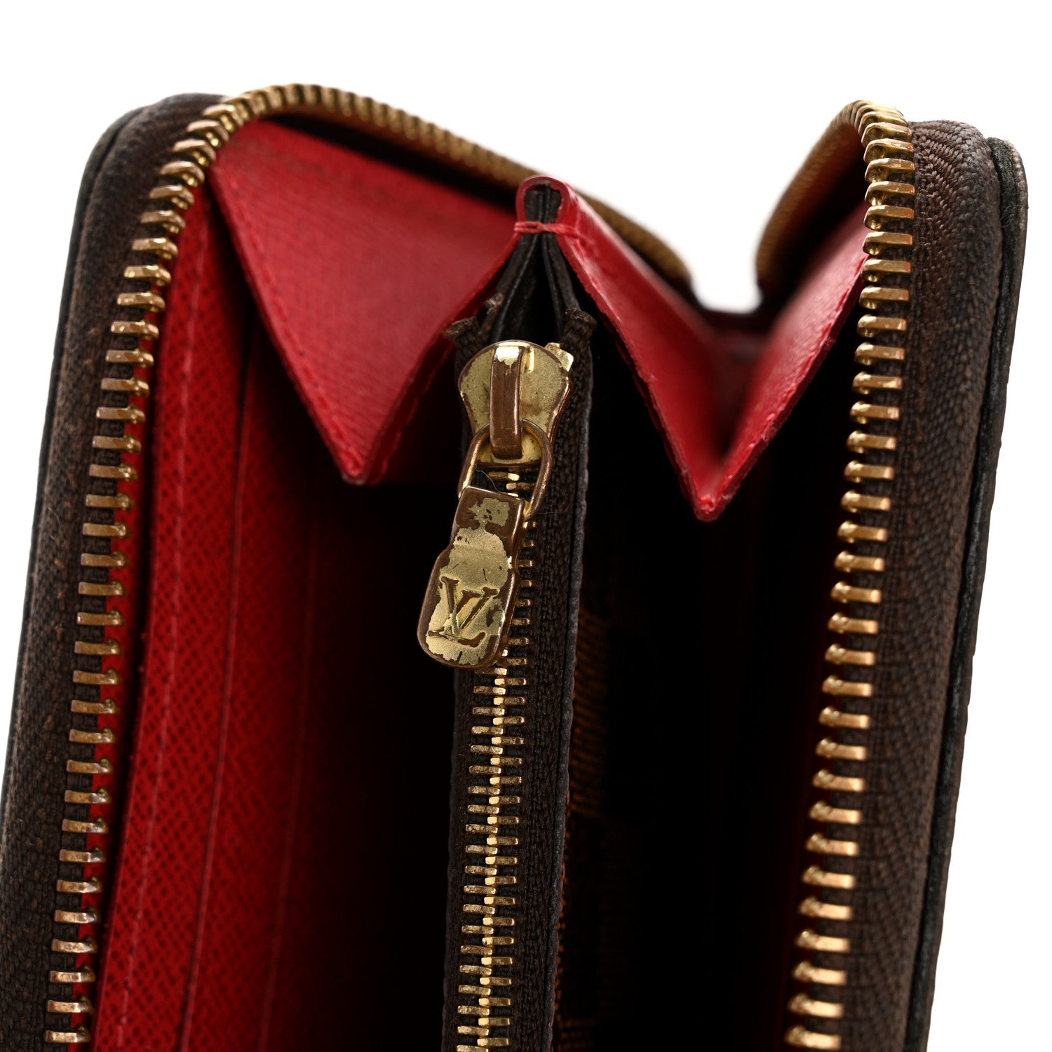 Damier Ebene Clemence Wallet Cherry