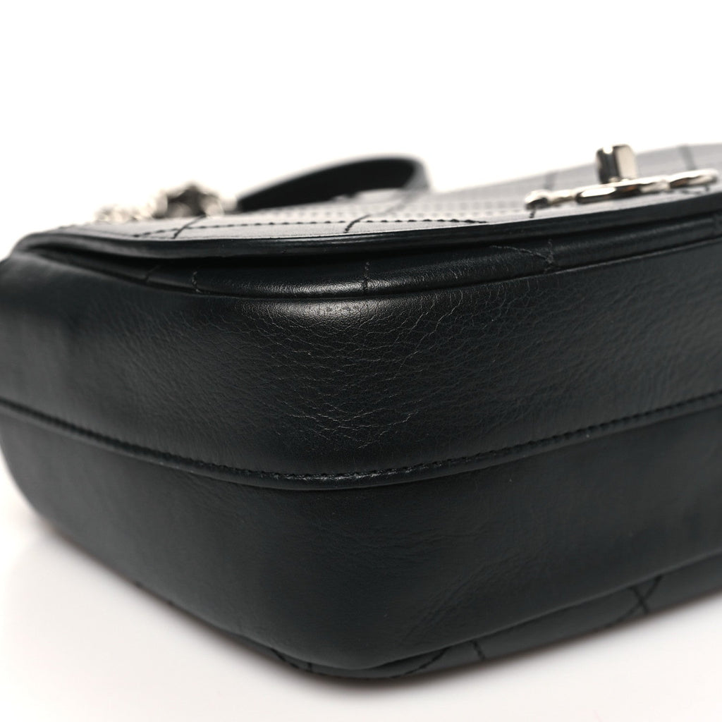 Calfskin Stitched Small Ring My Bag Flap Crossbody Bag Black