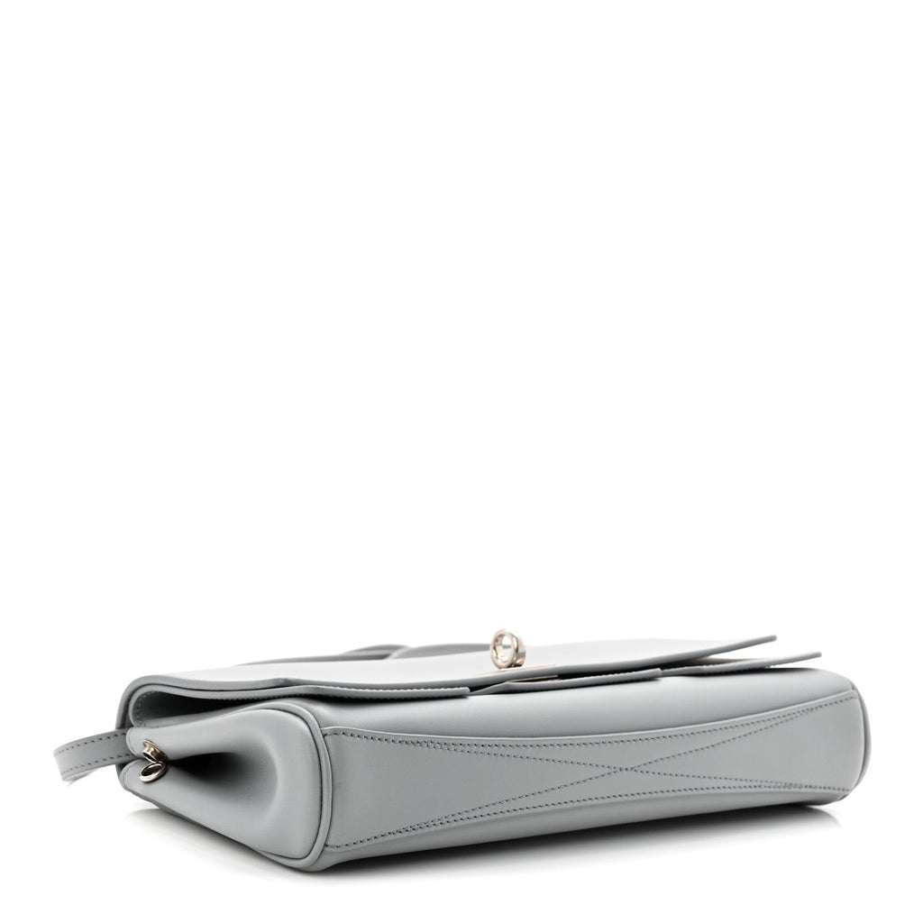 Smooth Calfskin Small Bel Air Clutch On Strap Cloud Grey