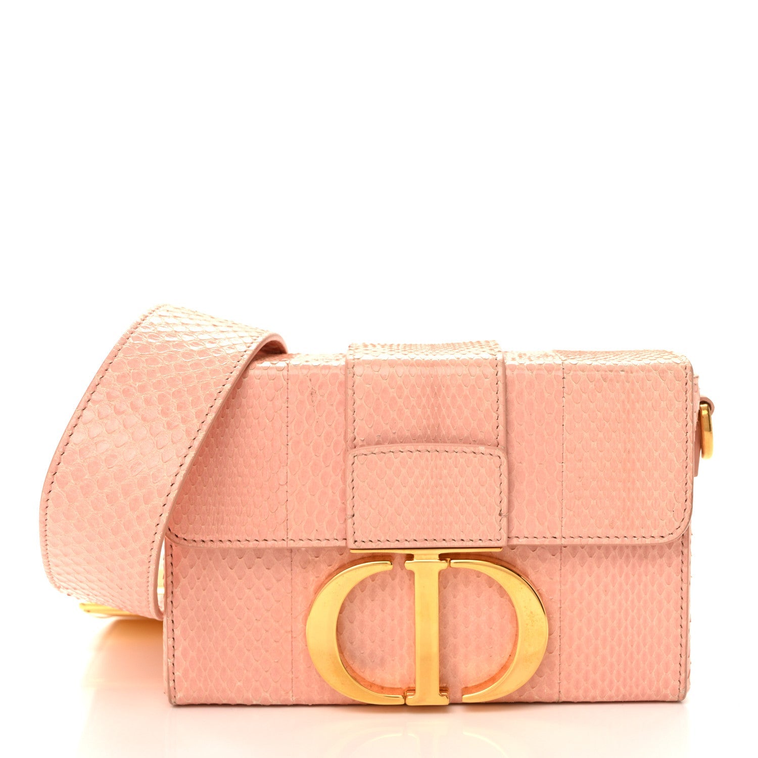 Snakeskin 30 Montaigne Box Bag Rose Clair