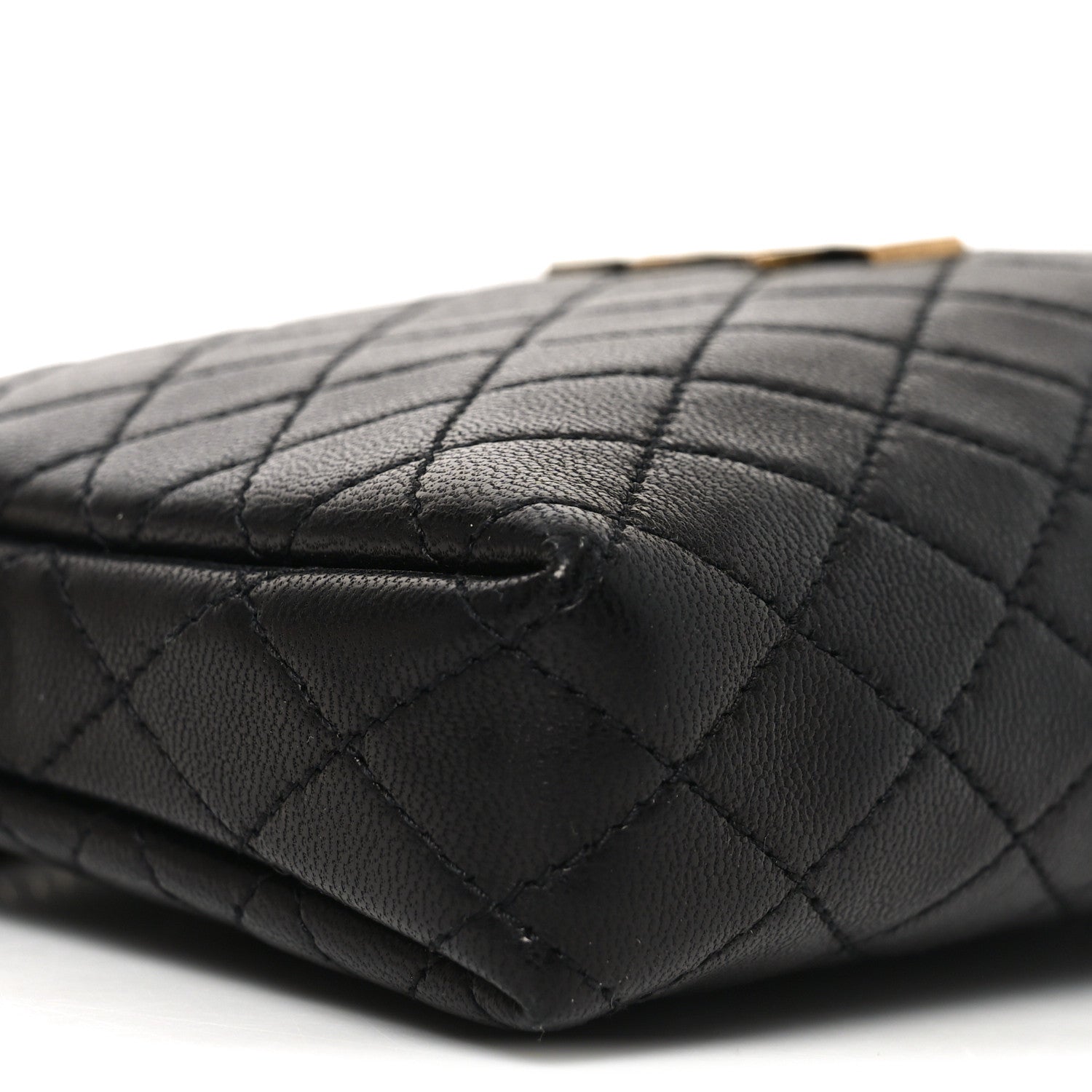 Lambskin Quilted Gaby Zipped Pouch Black