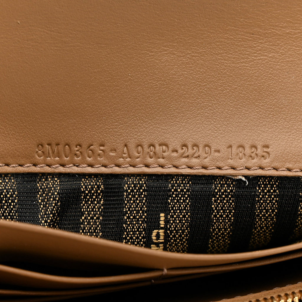 Fabric Jacquard FF 1974 Continental Wallet On Chain Tobacco Moro