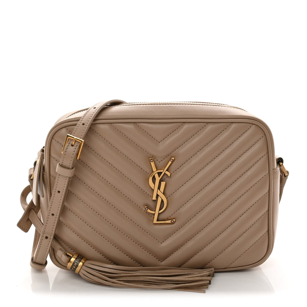 Calfskin Matelasse Monogram Lou Camera Bag Dark Latte