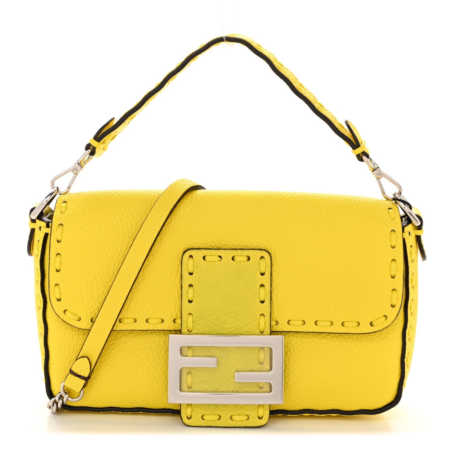 Cuoio Roma Sellerissima Nappa Sintetica Tape Stitch Mini Baguette  Pomelo
