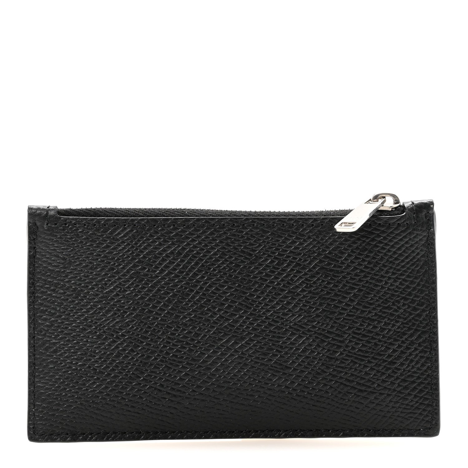 Grained Calfskin Zipped  Holder Black