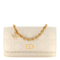 Supple Calfskin Caro Pouch with Chain Latte