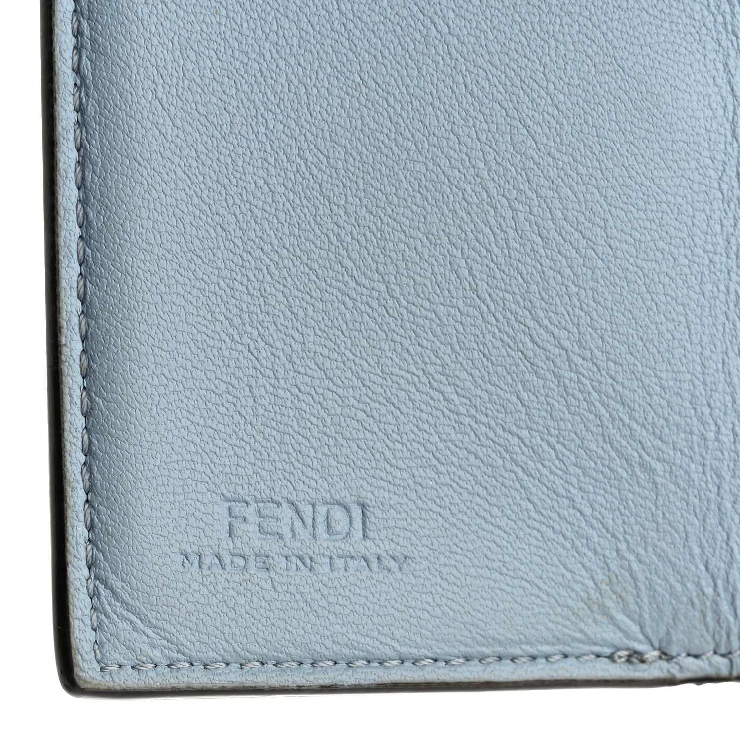 Nappa Matisse FF Diagonal Embossed Micro Tri-Fold Wallet Azzurro Polvere