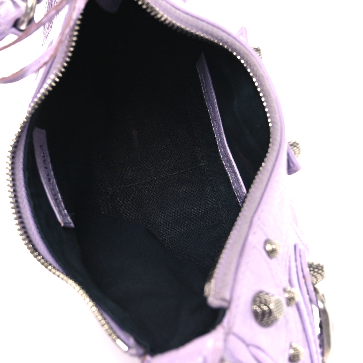 Extra Supple Calfskin Crocodile Embossed Le Cagole Shoulder Bag XS Lilac
