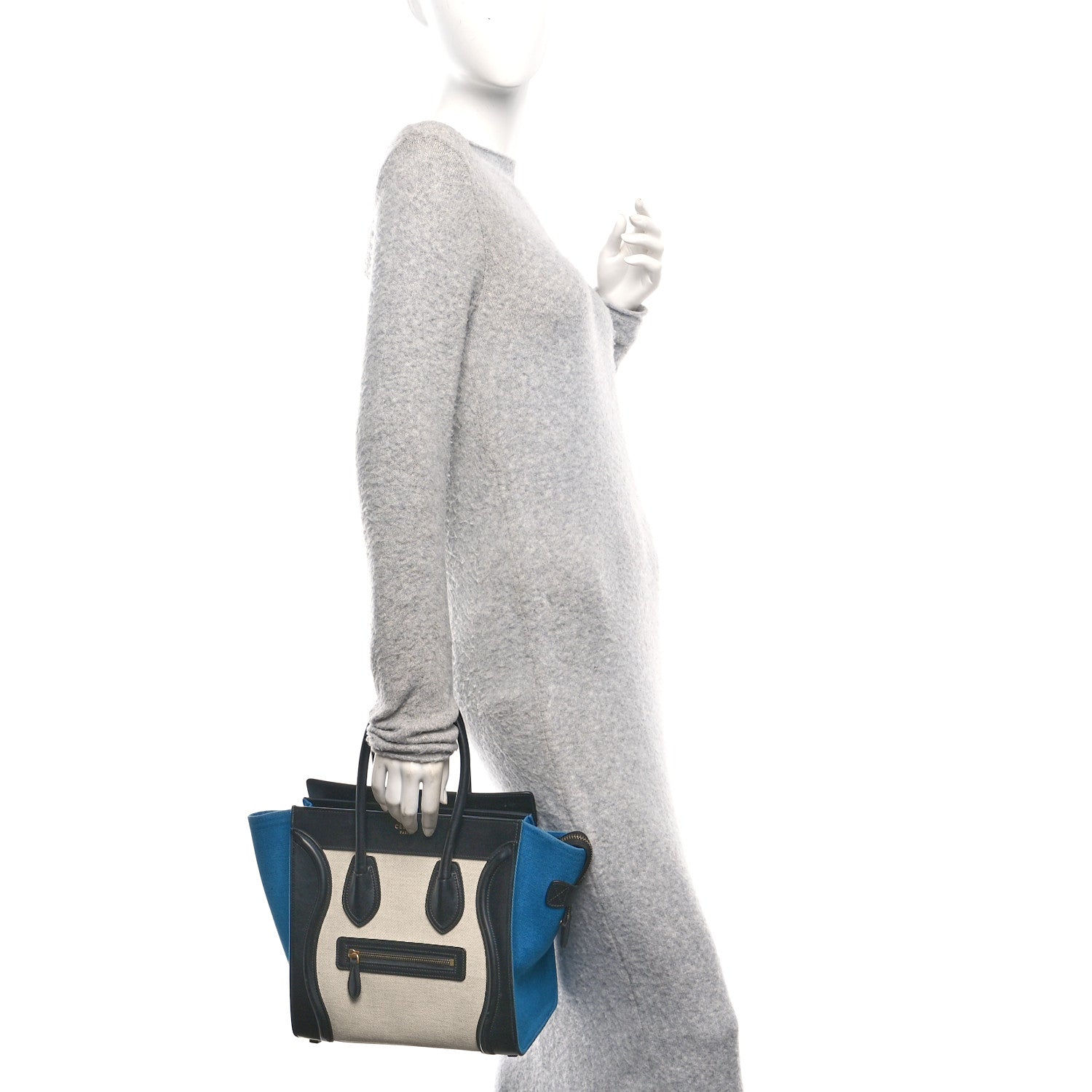 Canvas Smooth Calfskin Micro Tri-Color Luggage Royal
