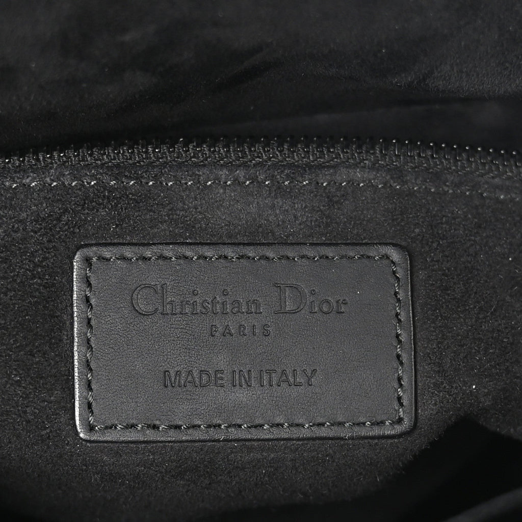 Ultra Matte Calfskin Cannage Medium Lady Dior Black