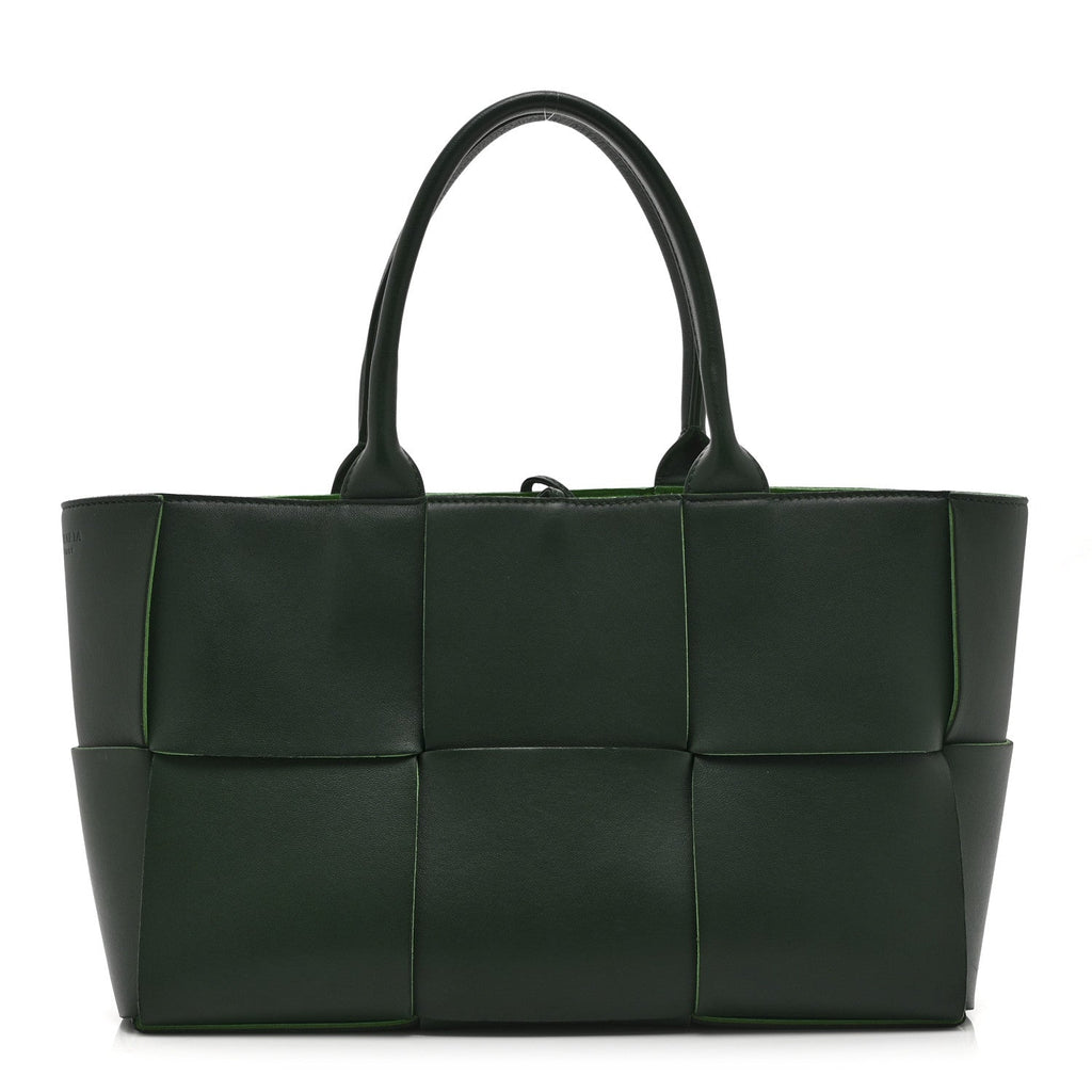 Calfskin Maxi Intrecciato Medium Arco Tote Raintree