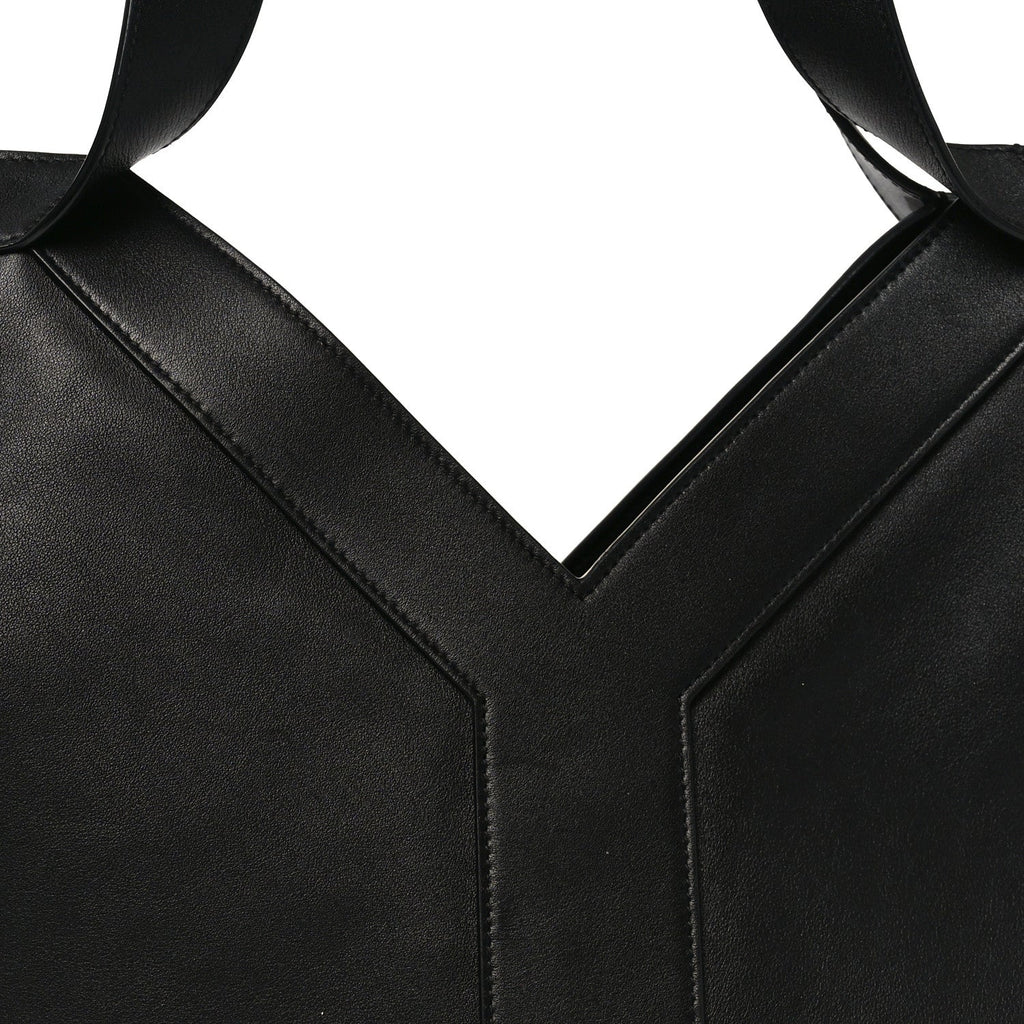 Santorini Lux Calfskin Y Drawstring Tote Black