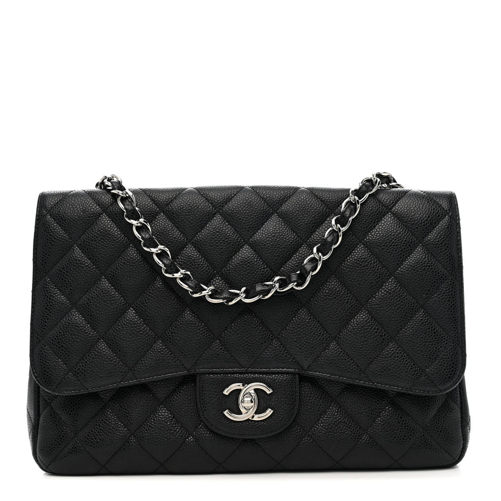 Caviar Quilted Jumbo Single Flap Black