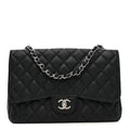 Caviar Quilted Jumbo Single Flap Black