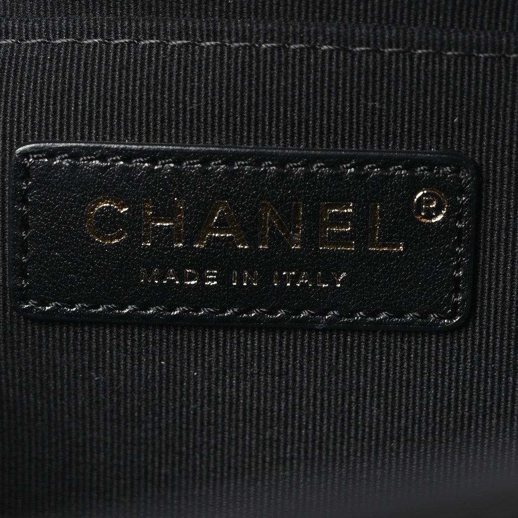 Aged Calfskin Quilted Double You Backpack Black
