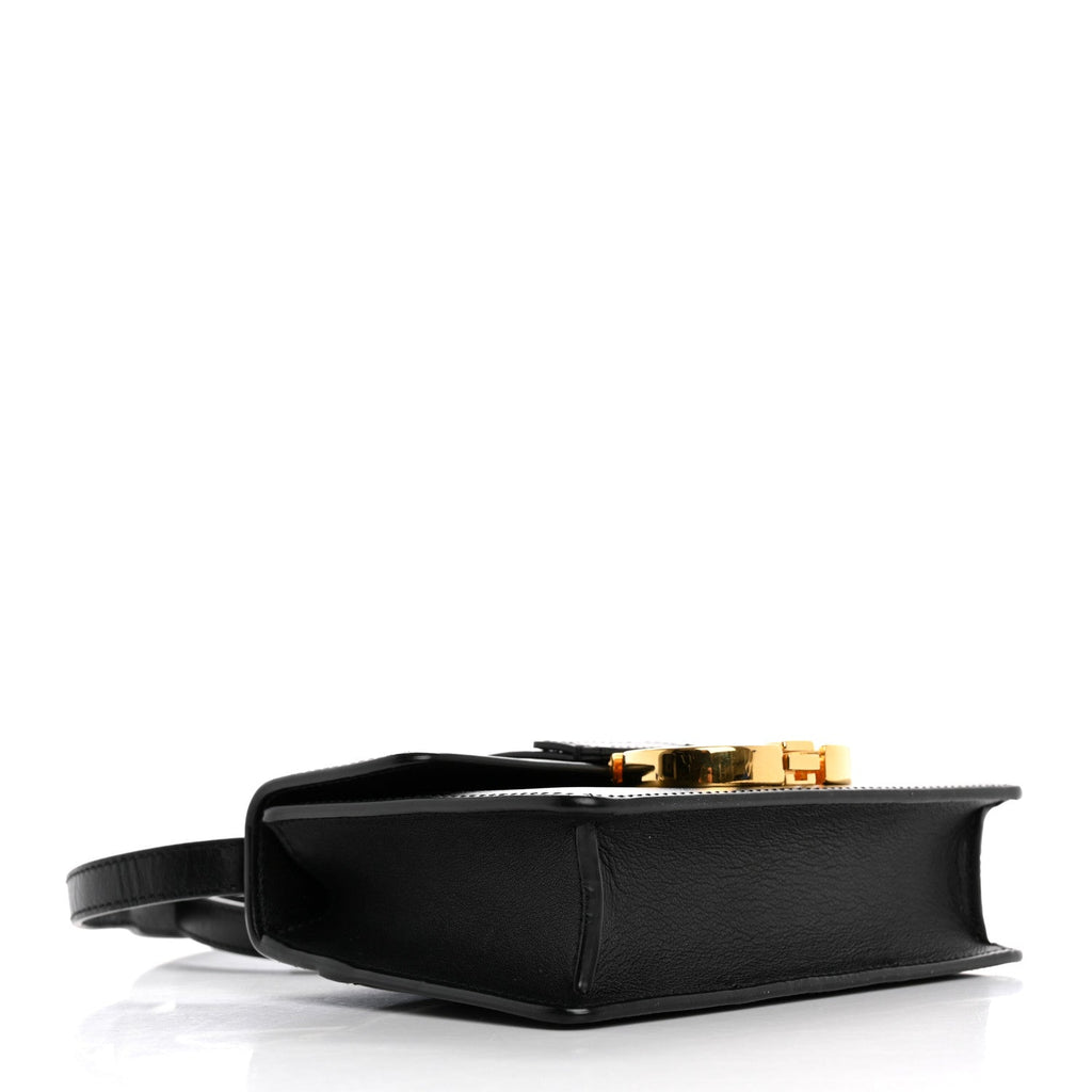 Smooth Calfskin Micro 30 Montaigne Flap Bag Black