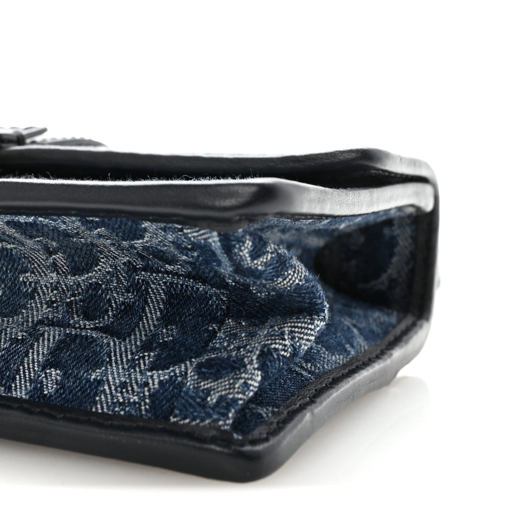 Denim Oblique 30 Montaigne East West Chain Flap Bag