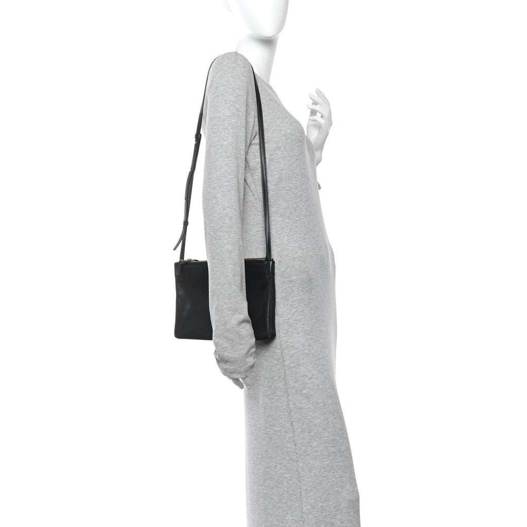 Lambskin Large Trio Crossbody Bag Black