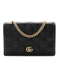 Calfskin GG Matelasse Chain Wallet Black
