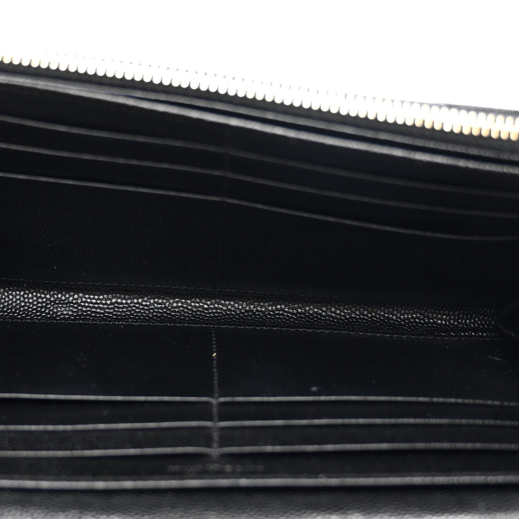 Grain De Poudre Matelasse Chevron Monogram Flap Wallet Black