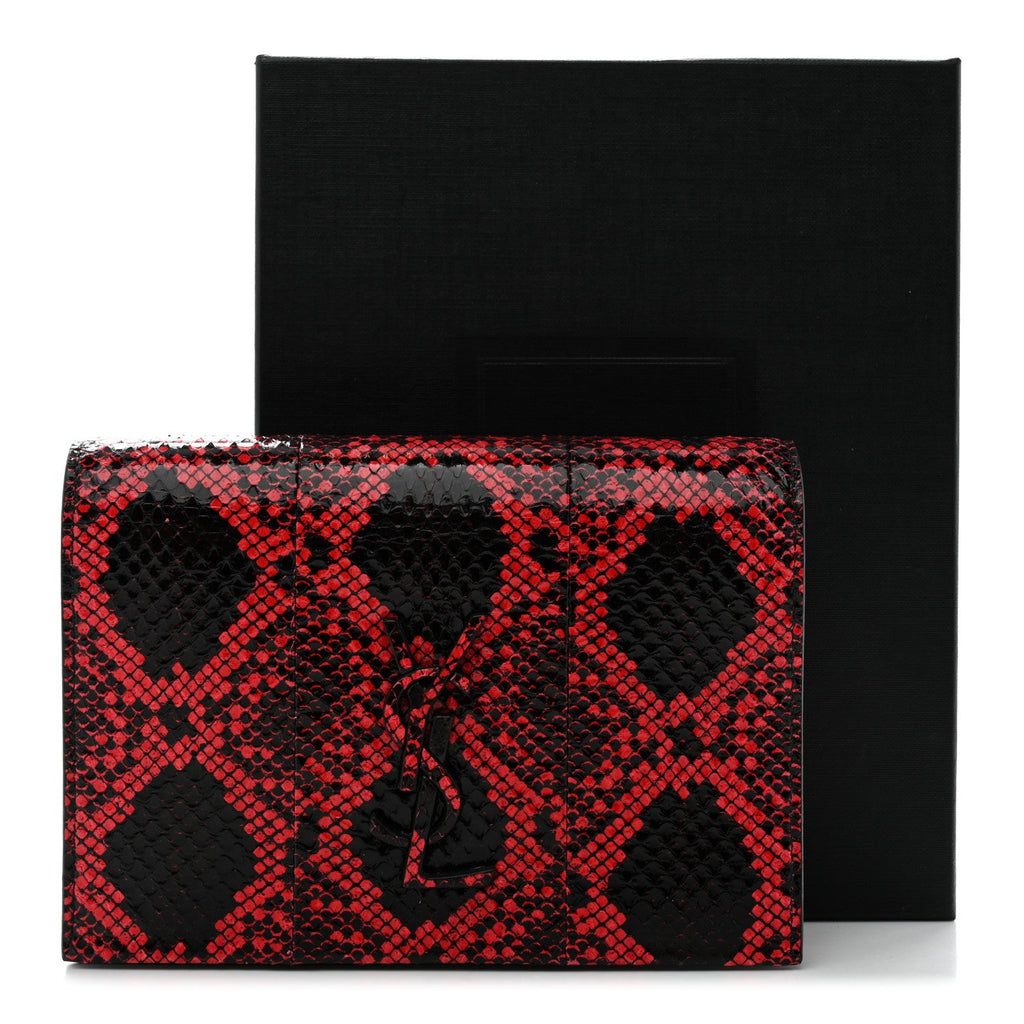 Ayers Monogram Toy Kate Strap Wallet Black Red