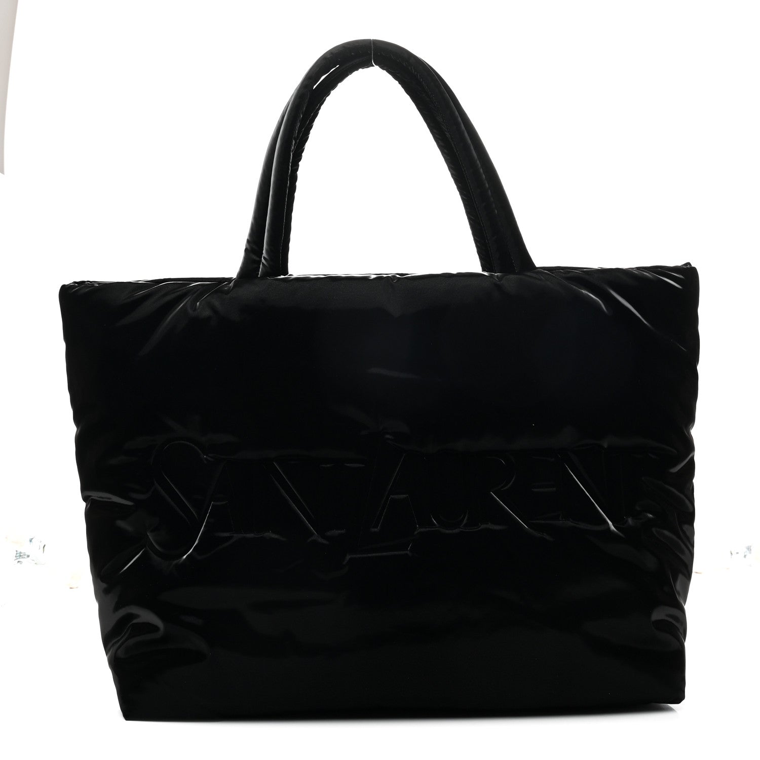 Silktech Canvas Wide Puffer Tote Black