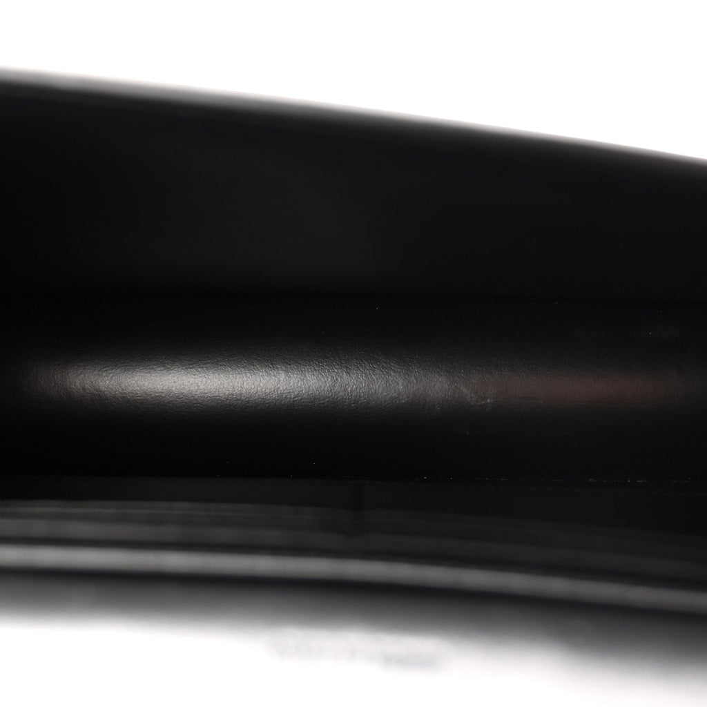 Shiny Calfskin Triomphe Margo Wallet on Chain Black
