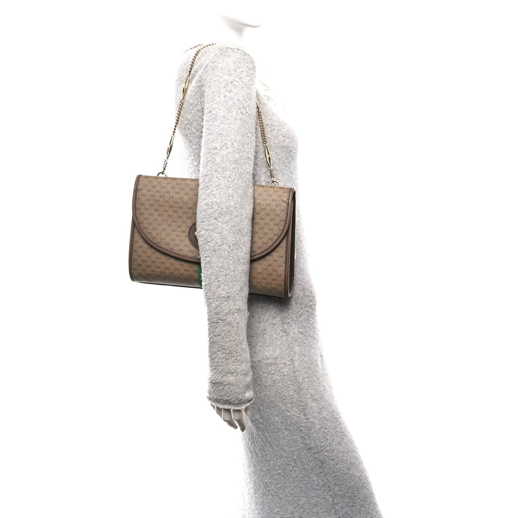 Mini Vintage GG Supreme Monogram Web Medium Rajah Slim Flap Shoulder Bag Beige New Acero