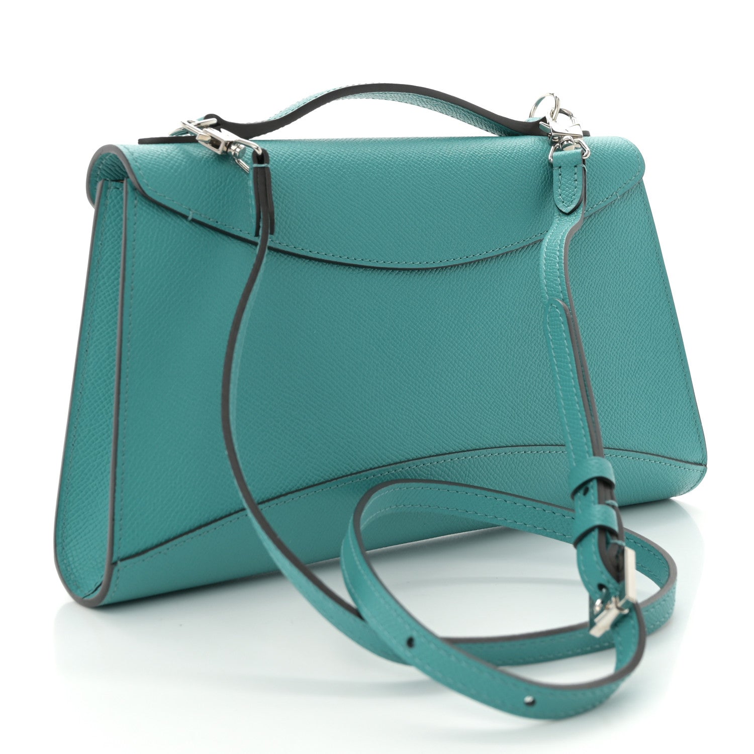 Carat Calfskin Gabrielle Clutch Turquoise