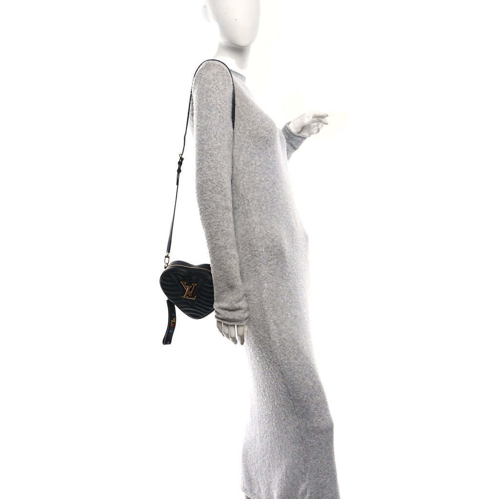 Calfskin New Wave Heart Bag Black