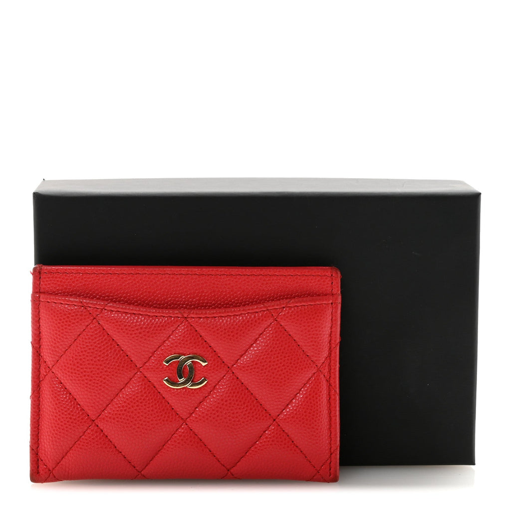 Caviar Quilted  Holder Red