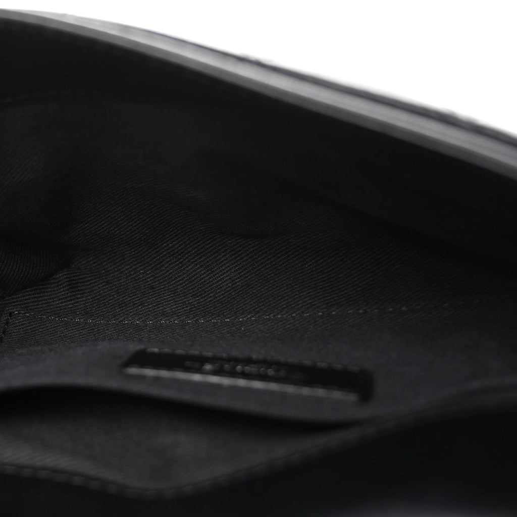 Calfskin Quilted CC Uniform Flap Belt Bag Black