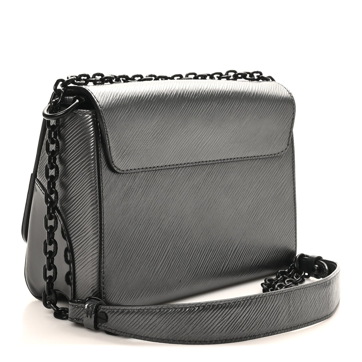 Epi Patent Twist Shoulder Bag MM Anthracite Nacre