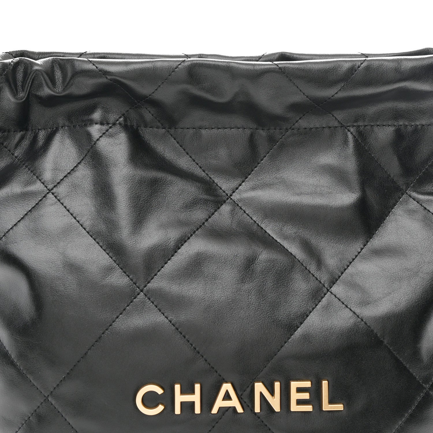 Shiny Calfskin Quilted Small Chanel 22 Black