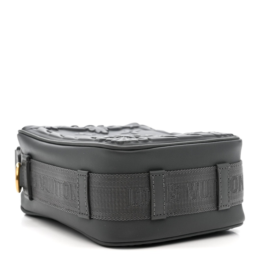 Calfskin Monogram Embossed Cruiser Messenger Dark Shadow Gray