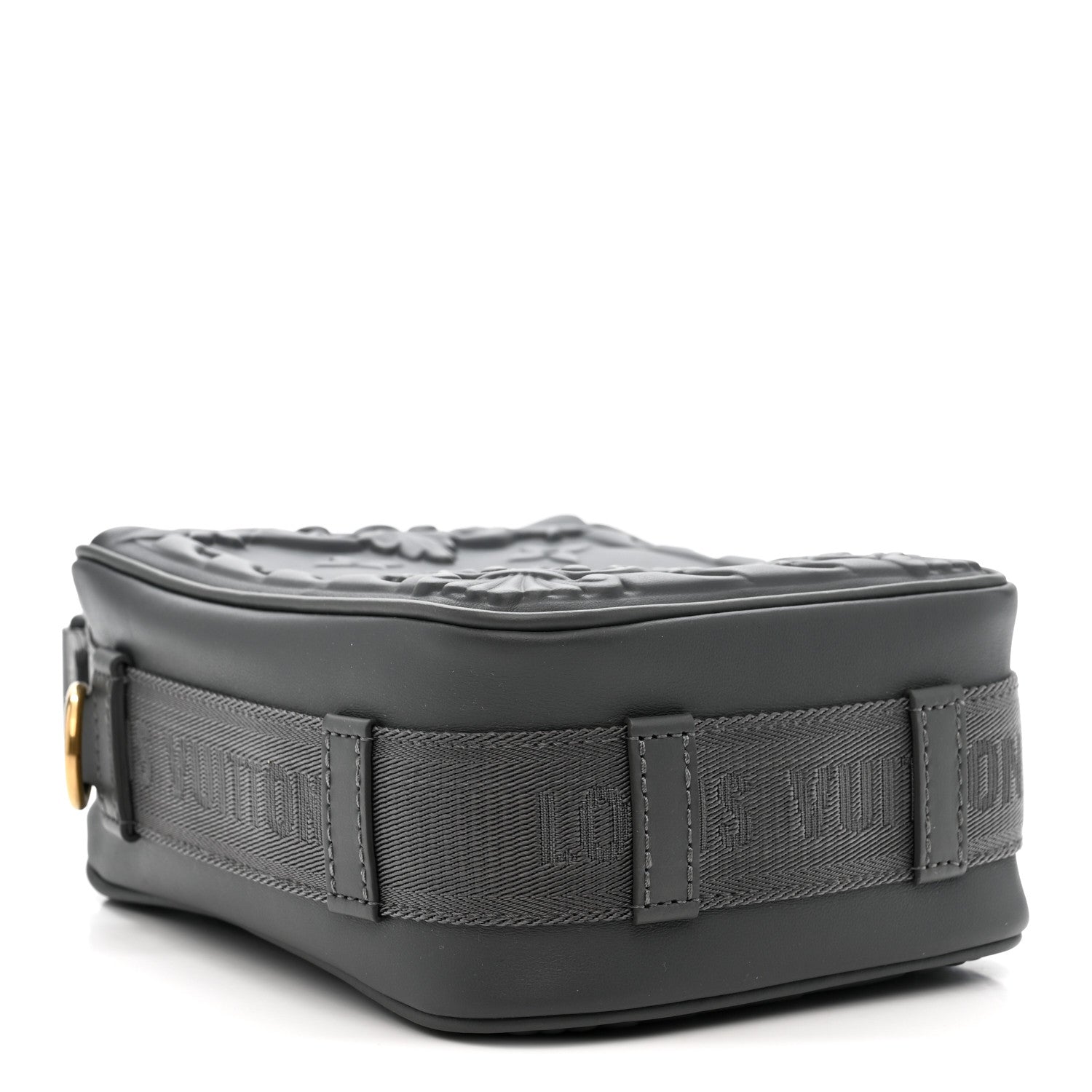 Calfskin Monogram Embossed Cruiser Messenger Dark Shadow Gray