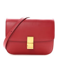 Box Calfskin Medium Classic Box Flap Bag Red
