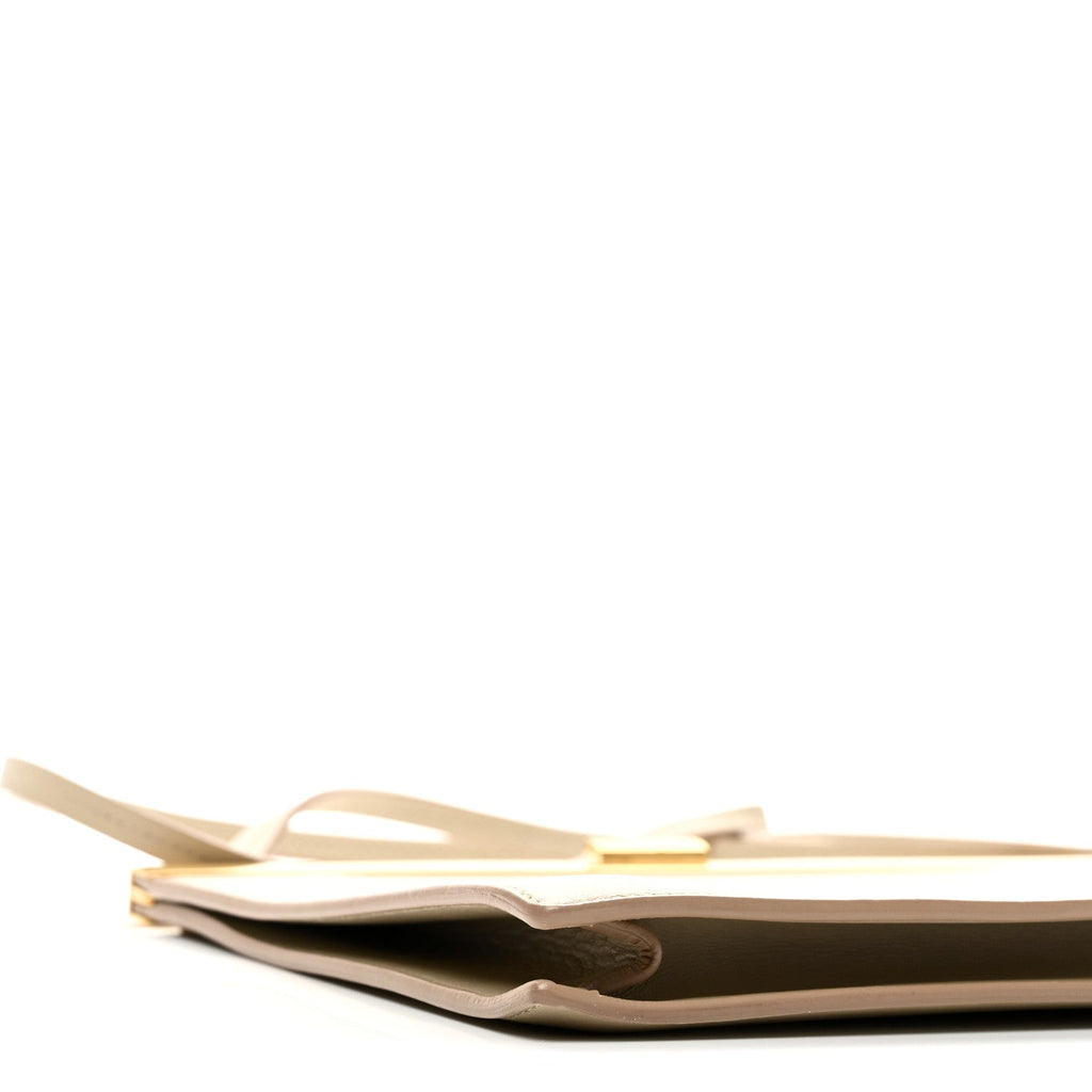Smooth Calfskin Mini Clasp Bag Beige