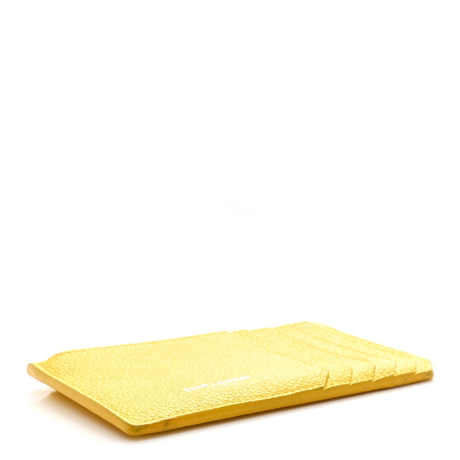 Grained Calfskin 5 Fragments Zip Pouch  Holder Sunflower