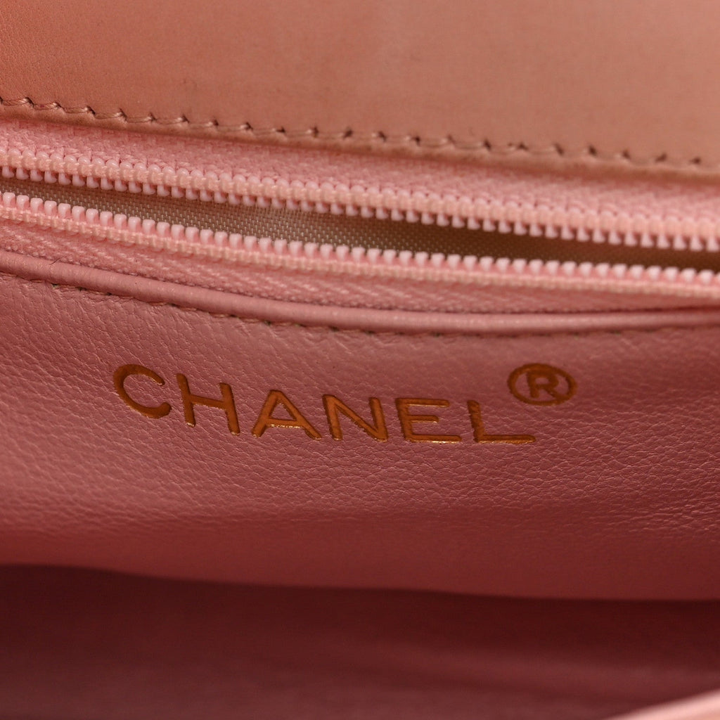 Lambskin Camellia Mini Flap Pink