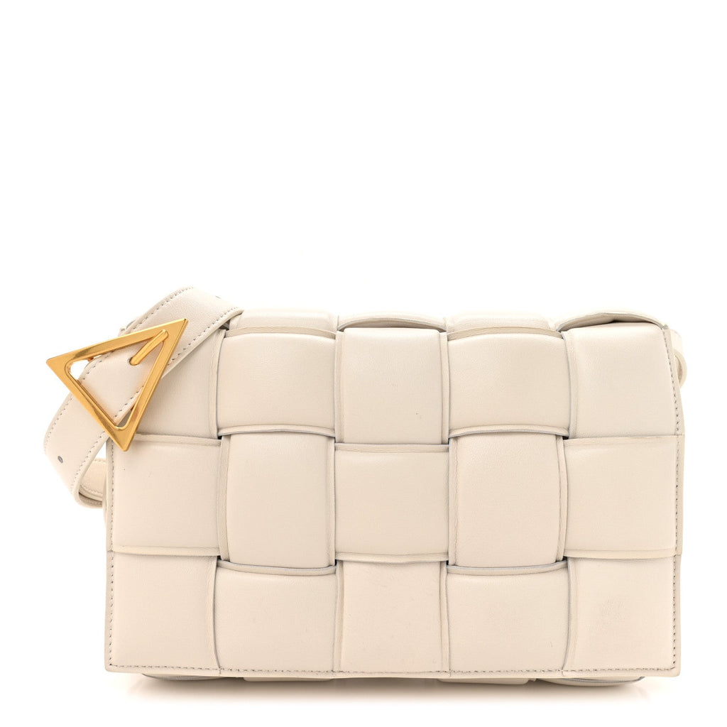Nappa Maxi Intreccio Padded Cassette Crossbody Bag Chalk