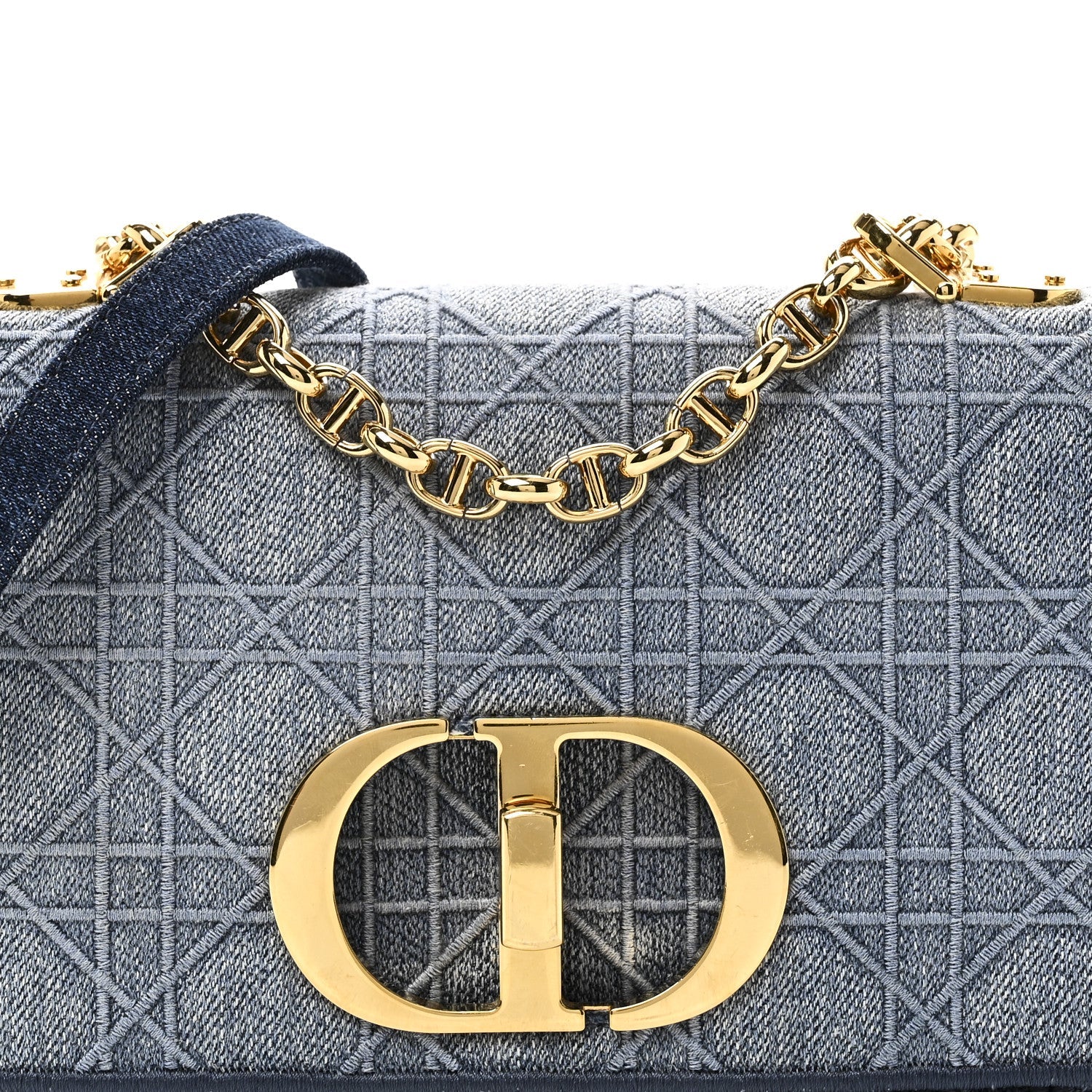 Denim Cannage Small Caro Bag Blue
