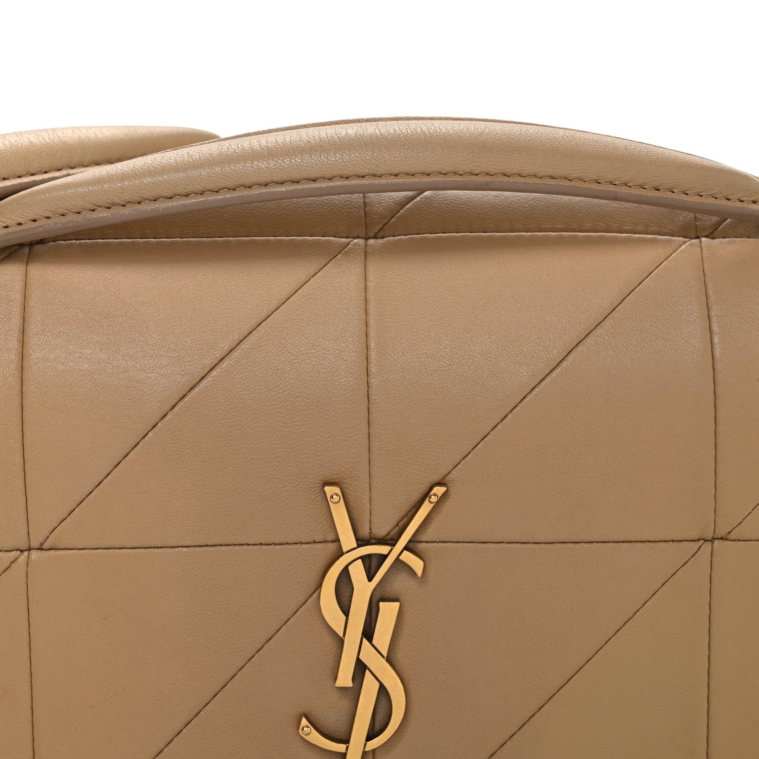 Lambskin Patchwork Monogram Medium Jamie Beige