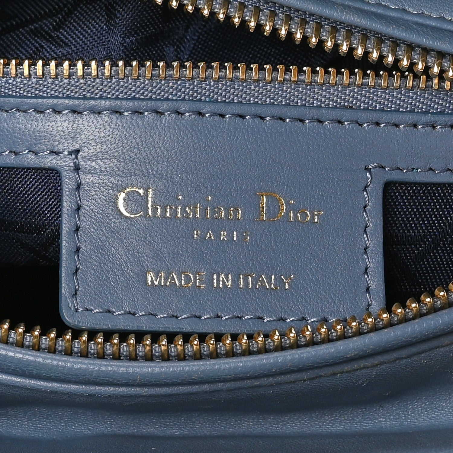 Lambskin Cannage Medium Lady Dior Denim Blue
