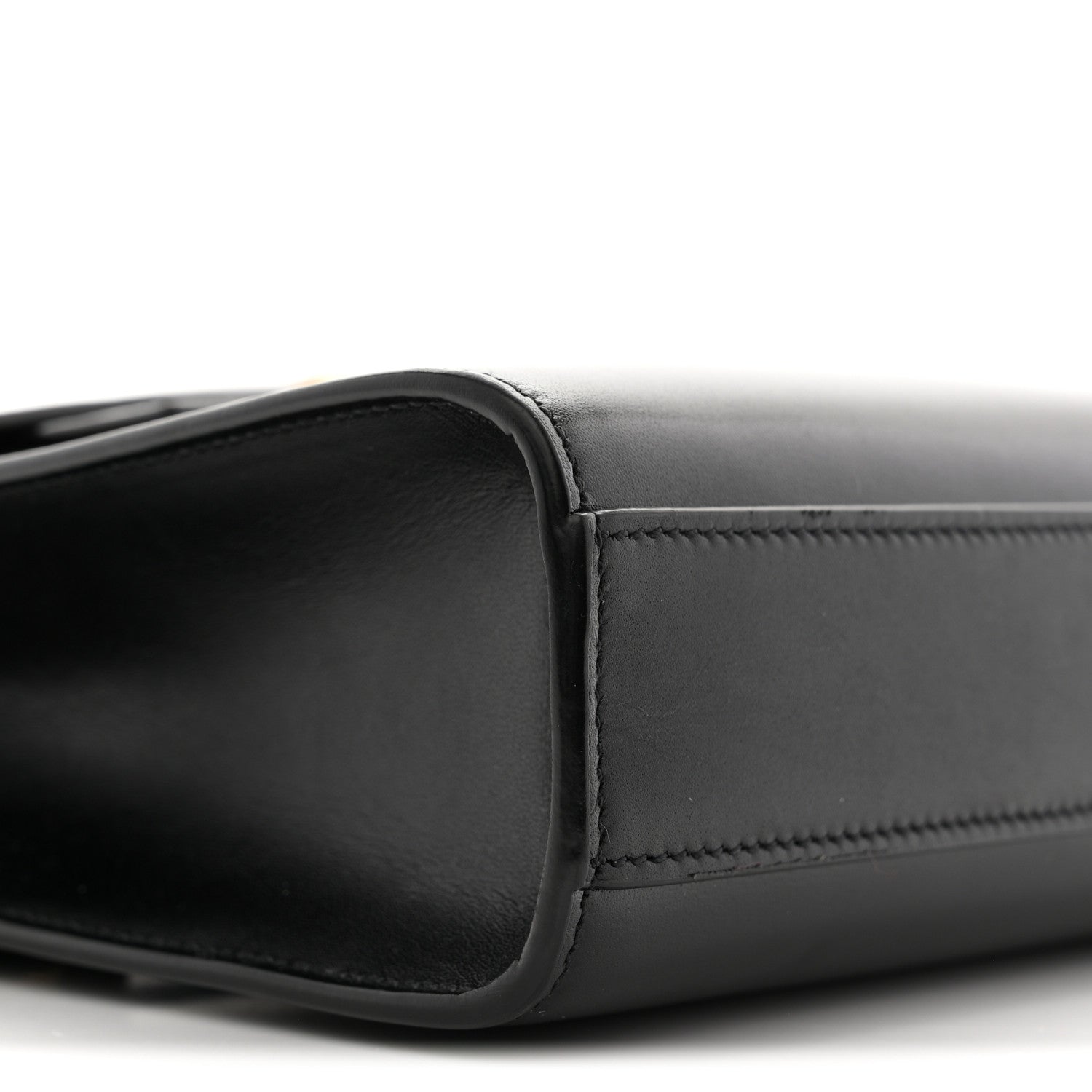 Smooth Calfskin Small Manhattan Shoulder Bag Black