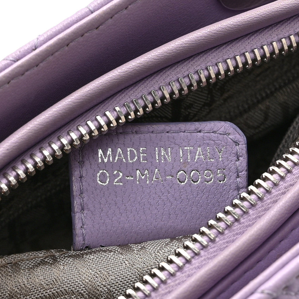 Lambskin Cannage Medium Lady Dior Purple