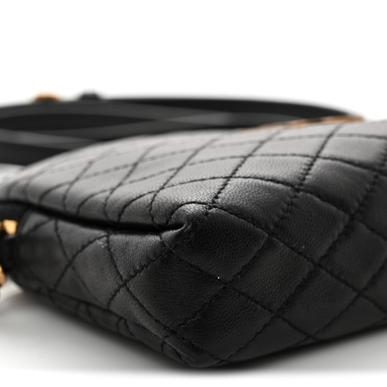 Lambskin Quilted Gaby Zipped Pouch Black