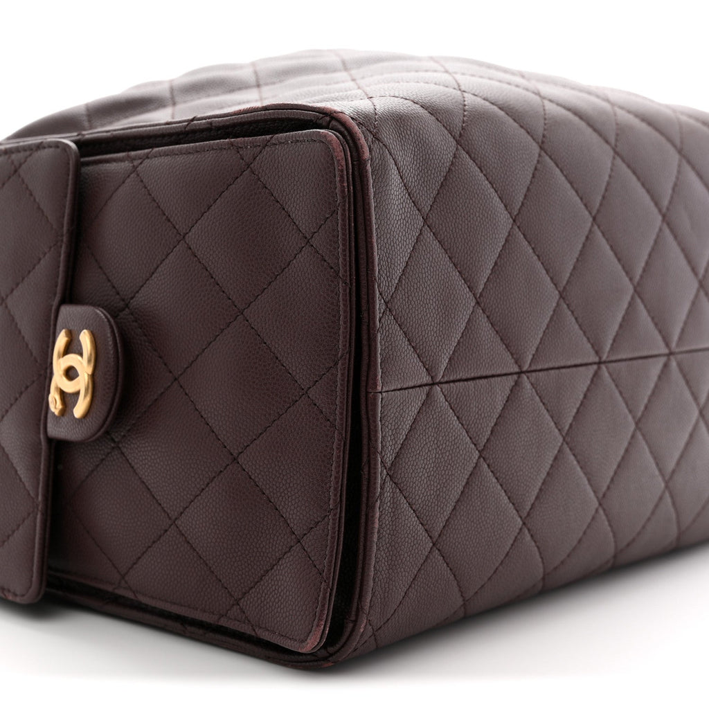 Caviar Quilted Medium Chanel 25 Handbag Dark Brown