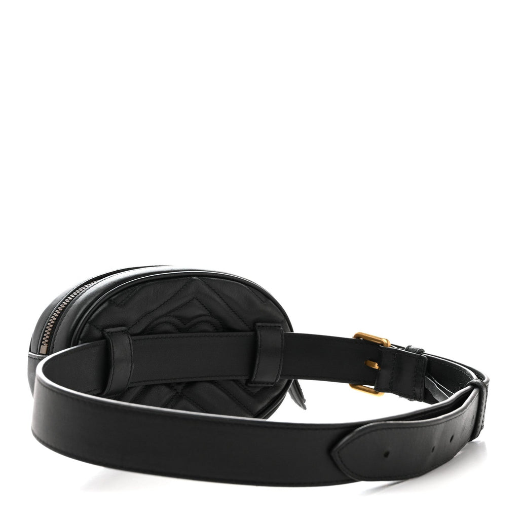Calfskin Matelasse GG Marmont Belt Bag 85 34 Black