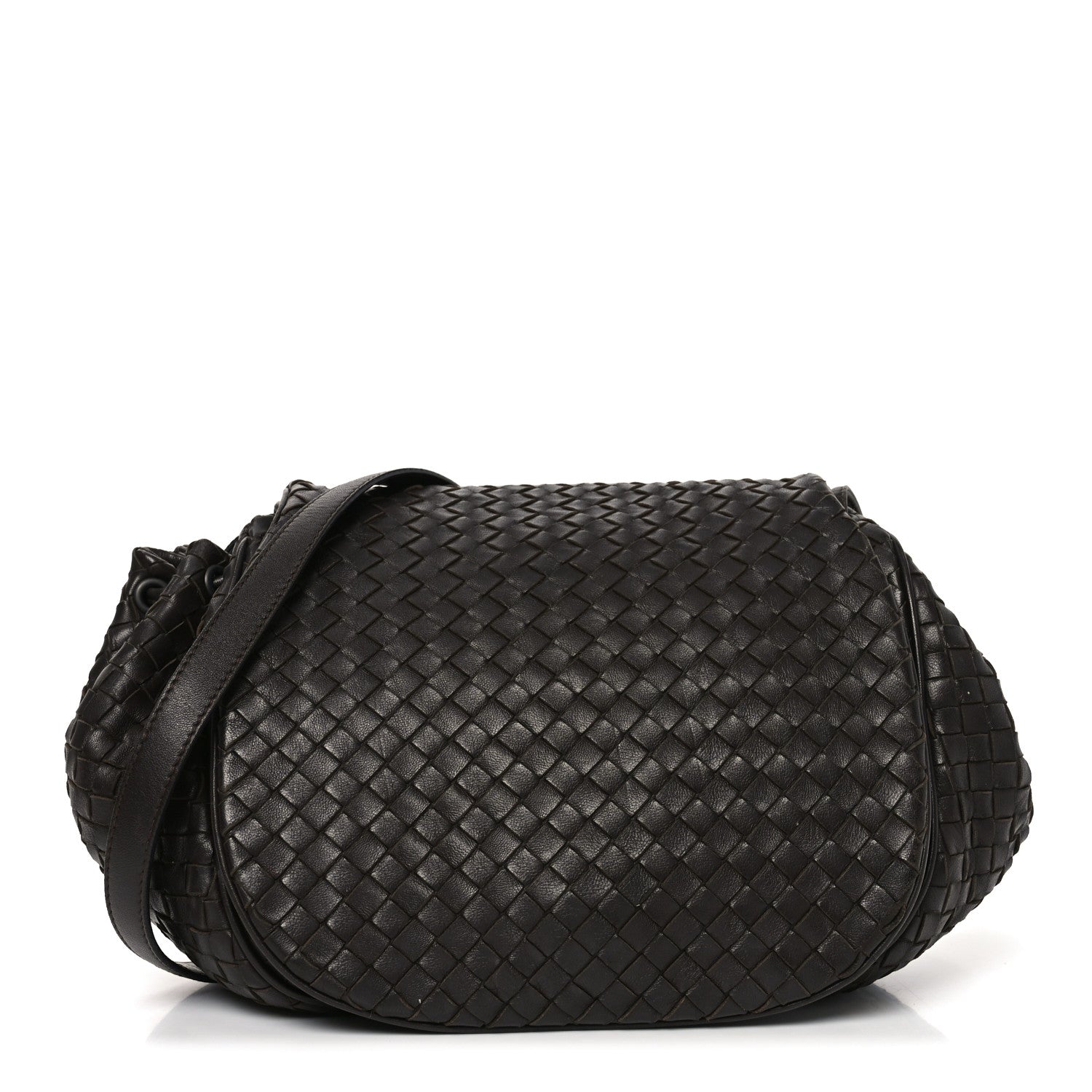 Nappa Intrecciato Messenger Bag Ebano